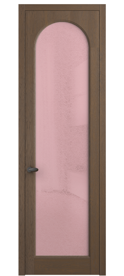 Межкомнатная дверь Палаццо 6804 Дуб туманный матовый Фактурное розовое стекло "Лёд", триплекс Цена 158529 ₽ | Volhovec