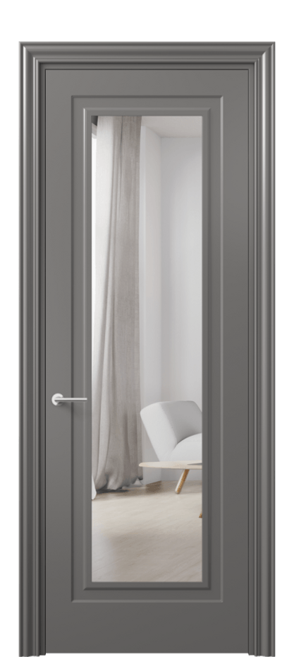 Дверь межкомнатная Mascot 8403 Матовый классический серый Двустороннее зеркало, триплекс, 7 мм Фигурный наличник МКЛС Цена 58479 ₽ Наличники уже входят в базовый комплект. Фабрика дверей Волховец 8 (800) 551 43 19 Межкомнатная дверь Mascot 8403 Матовый классический серый Двустороннее зеркало, триплекс, 7 мм Цена 58479 ₽ | Volhovec