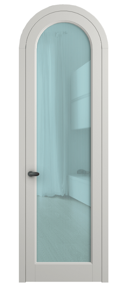 Межкомнатная дверь Палаццо 6814 Матовый серый Рифлёное голубое стекло "Дюна", триплекс Цена 884500 AMD | Volhovec
