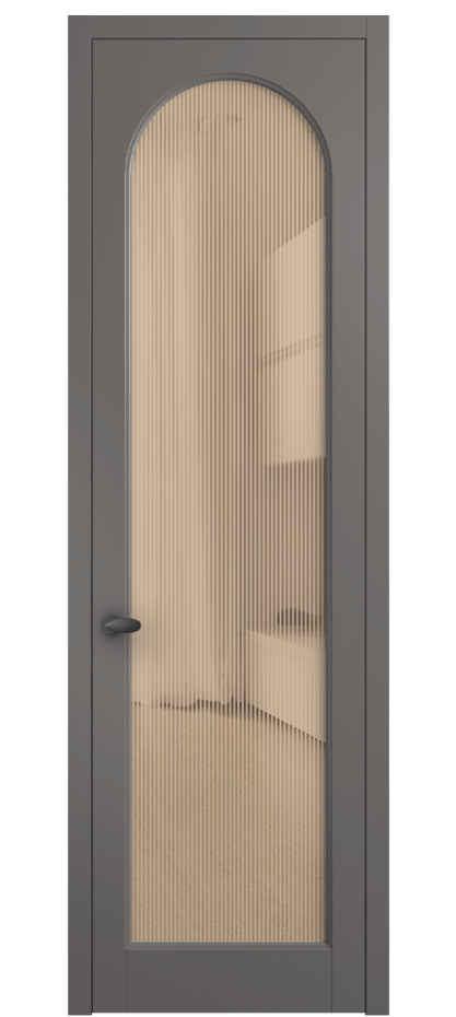 Межкомнатная дверь Палаццо 6804 Матовый классический серый Рифлёное оранжевое стекло "Дюна", триплекс Цена 103029 ₽ | Volhovec