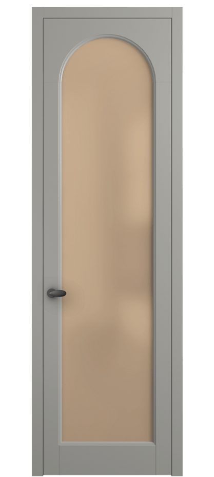 Межкомнатная дверь Палаццо 6804 Матовый нейтральный серый Сатинированное оранжевое стекло, триплекс Цена 654400 AMD | Volhovec