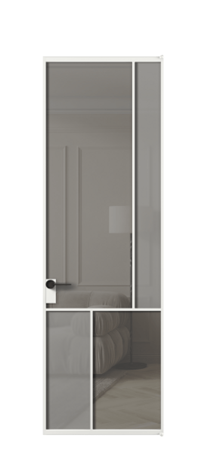 Дверь межкомнатная Mosaic АЛПЛ041.21 Алюминий белоснежный Сатинированное серое стекло, триплекс, 6 мм + Прозрачное серое стекло, триплекс Без короба АБЛ Цена 165870 Стоимость комплекта двери включает:
1. Полотно (600/650/700/750/800/850/900/950*2000-2400 мм).
2. Короб
3. Комплект фурнитуры (2 торцевые петли и магнитный замок с ответной планкой). Фабрика дверей Волховец 8 (800) 551 43 19 Межкомнатная дверь Mosaic АЛПЛ041.21 Алюминий белоснежный Сатинированное серое стекло, триплекс, 6 мм + Прозрачное серое стекло, триплекс Цена 165870 ₽ | Volhovec