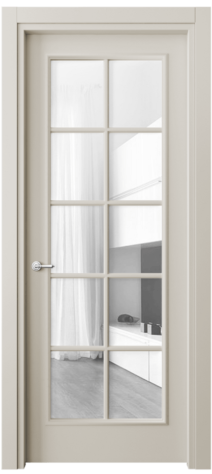 Межкомнатная дверь Paris 8102 Матовый облачно-серый Прозрачное стекло Цена 488260 AMD| Volhovec