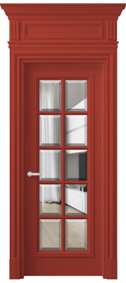 Межкомнатная дверь Антик 7310 Матовый белоснежный Прозрачное стекло с фацетом Цена 1594800 AMD | Volhovec