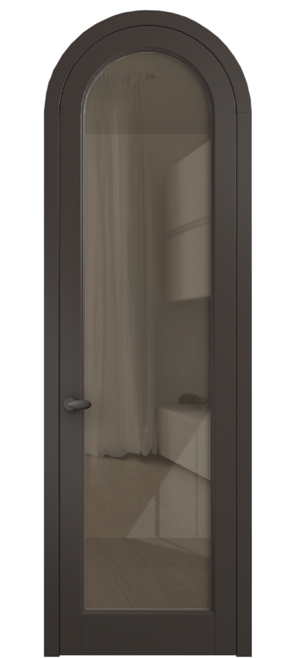 Межкомнатная дверь Палаццо 6814 Матовый антрацит Рефлективное бронзовое стекло "Стопсол", калёное Цена 898000 AMD | Volhovec