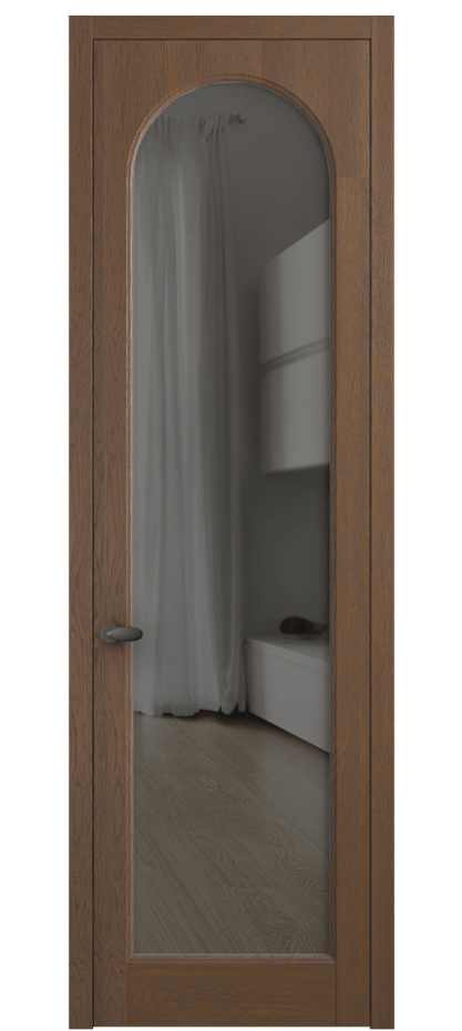 Межкомнатная дверь Палаццо 6804 Дуб каштановый матовый Прозрачное серое стекло, триплекс Цена 8000 AZE | Volhovec