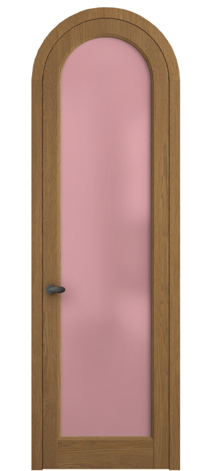Межкомнатная дверь Палаццо 6814 Дуб пряный матовый Сатинированное розовое стекло, триплекс Цена 1420600 AMD | Volhovec