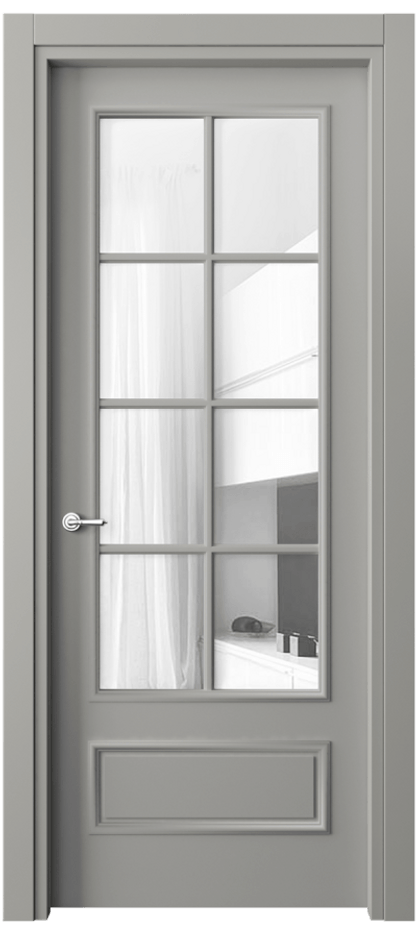 Дверь межкомнатная Paris 8112 Матовый нейтральный серый Прозрачное стекло Гладкий наличник МНСР Цена 415420 AMD Наличники уже входят в базовый комплект. Фабрика дверей Волховец 8 (800) 551 43 19 Межкомнатная дверь Paris 8112 Матовый нейтральный серый Прозрачное стекло Цена 415420 AMD| Volhovec