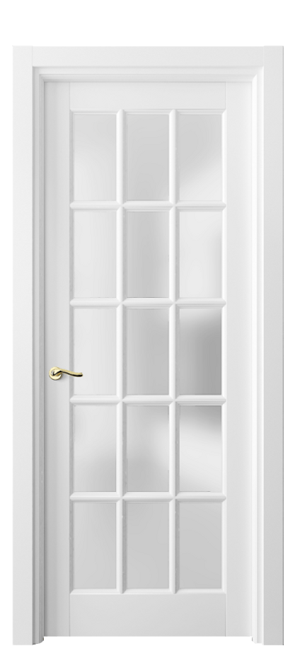 Межкомнатная дверь Лигнум 0708 Матовый белоснежный Сатинированное стекло Цена 777580 AMD | Volhovec