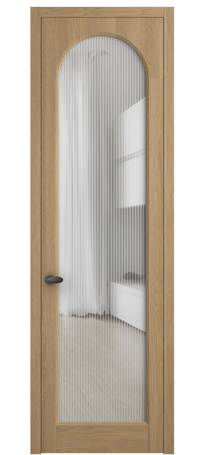 Межкомнатная дверь Palazzo 6804 Дуб соломенный матовый Рифлёное стекло "Moru", триплекс Цена 147609 ₽ | Volhovec