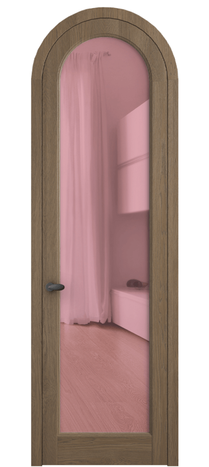 Межкомнатная дверь Палаццо 6814 Дуб джутовый матовый Прозрачное розовое стекло, триплекс Цена 1420600 AMD | Volhovec