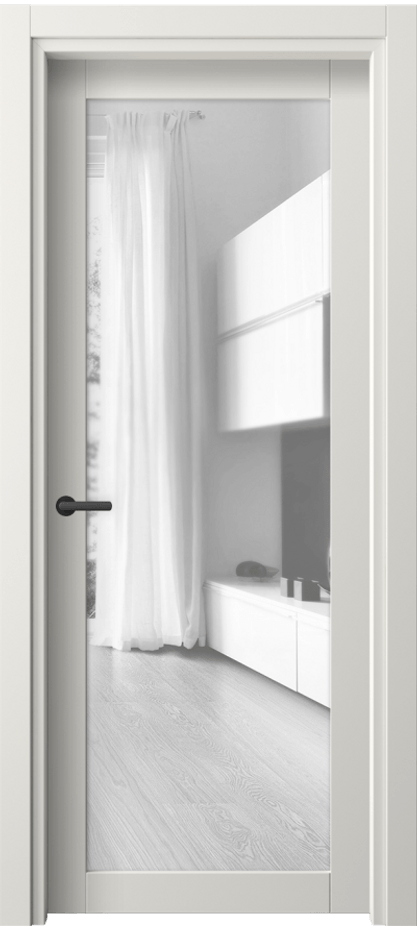 Межкомнатная дверь Нео 2102 ПЭТ белоснежный Прозрачное стекло, триплекс Цена 186530 AMD | Volhovec
