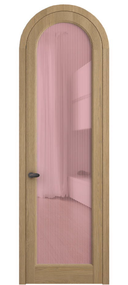 Межкомнатная дверь Палаццо 6814 Дуб соломенный матовый Рифлёное розовое стекло "Мору", триплекс Цена 1445600 AMD | Volhovec