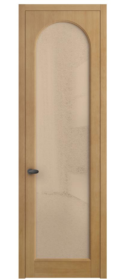 Межкомнатная дверь Палаццо 6804 Бук натуральный матовый Фактурное оранжевое стекло "Лёд", триплекс Цена 858400 AMD | Volhovec