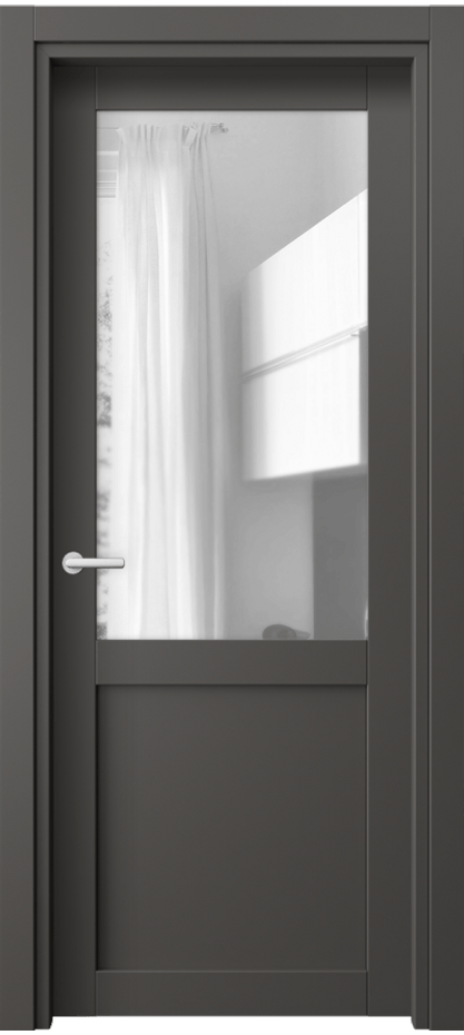 Межкомнатная дверь Neo 2122 ПЭТ графитовый Прозрачное стекло, триплекс Цена 41640 сом | Volhovec