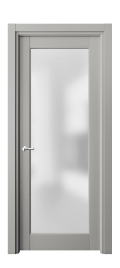 Межкомнатная дверь Тоскана Литера 6300 Матовый нейтральный серый Сатинированное стекло Цена 637980 AMD | Volhovec