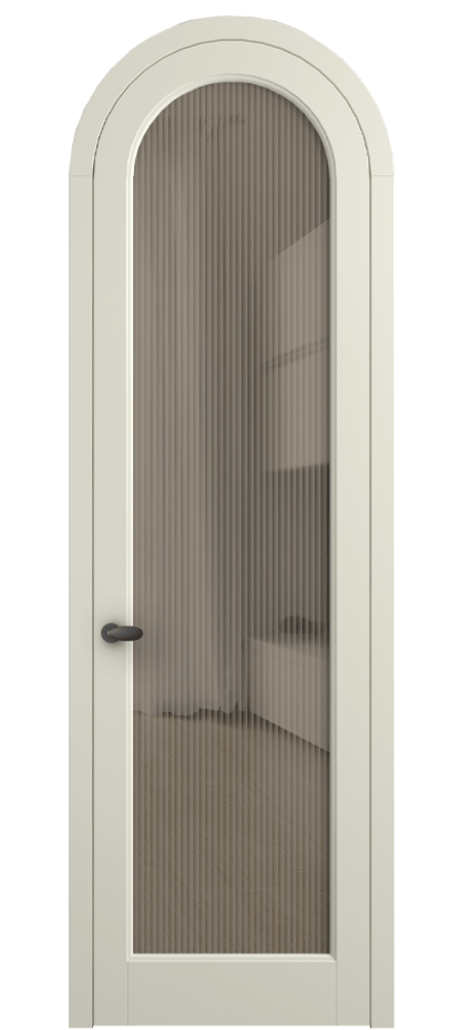 Межкомнатная дверь Палаццо 6814 Матовый молочно-белый Рифлёное бронзовое стекло "Мору", триплекс Цена 898000 AMD | Volhovec