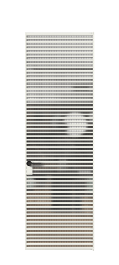 Алюминиевая дверь АЛПЛ040.07 Алюминий светло-серый Декоративное стекло с сеткой "Mesh silver", триплекс Цена 1348060  | Volhovec