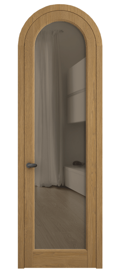 Межкомнатная дверь Палаццо 6814 Дуб солнечный матовый Прозрачное бронзовое стекло, триплекс Цена 1391600 AMD | Volhovec