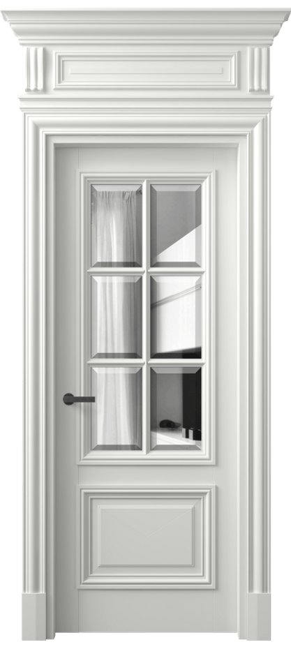 Межкомнатная дверь Антик 7312 Матовый светло-серый Двустороннее зеркало с фацетом, триплекс Цена 1277040 AMD | Volhovec