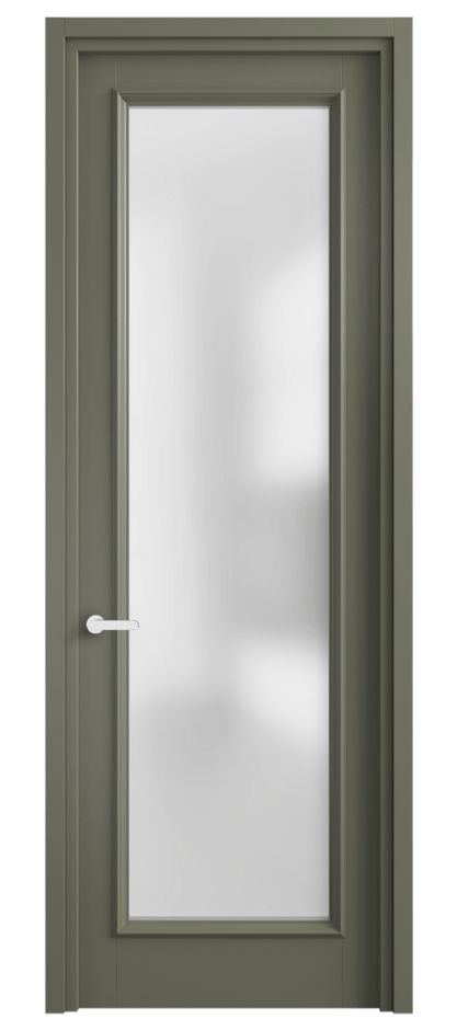 Межкомнатная дверь Шарм 6702 Матовый оливковый тёмный Сатинированное стекло Цена 659560 AMD | Volhovec