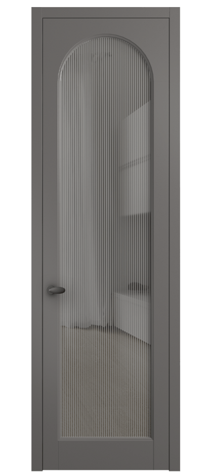 Межкомнатная дверь Палаццо 6804 Матовый классический серый Рифлёное серое стекло "Дюна", триплекс Цена 694800 AMD | Volhovec