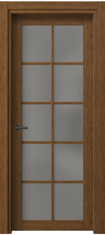 Межкомнатная дверь Нео 2106 Лесной орех Сатинированное серое стекло, триплекс Цена 82950 AMD | Volhovec