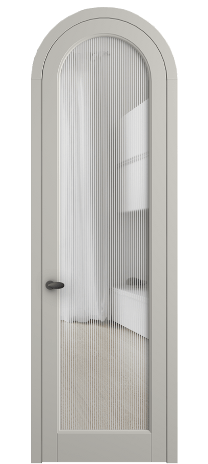 Межкомнатная дверь Палаццо 6814 Матовый тёплый серый Рифлёное стекло "Дюна", триплекс Цена 884500 AMD | Volhovec