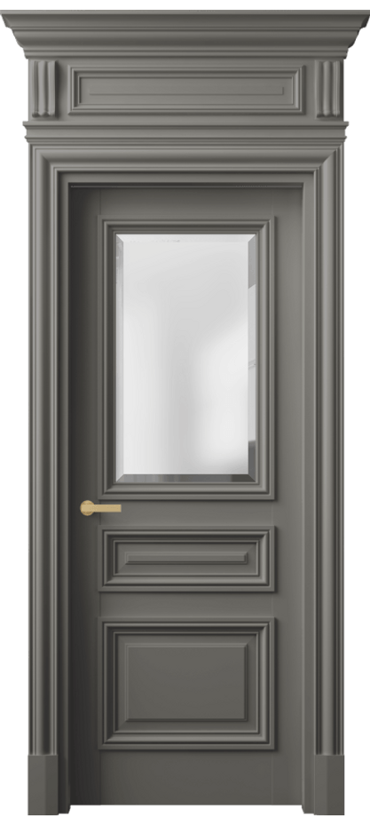 Межкомнатная дверь Антик 7304 Матовый классический серый Сатинированное стекло с фацетом Цена 1110120 AMD | Volhovec
