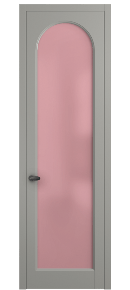Межкомнатная дверь Палаццо 6804 Матовый нейтральный серый Сатинированное розовое стекло, триплекс Цена 654400 AMD | Volhovec