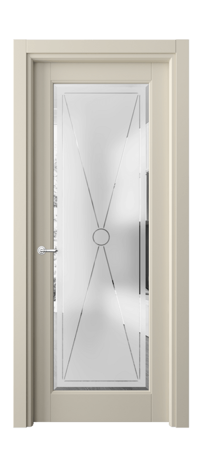 Межкомнатная дверь Тоскана Литера 6300 Матовый бежево-серый Сатинированное стекло с гравировкой «LITERA» Цена 635950 AMD | Volhovec