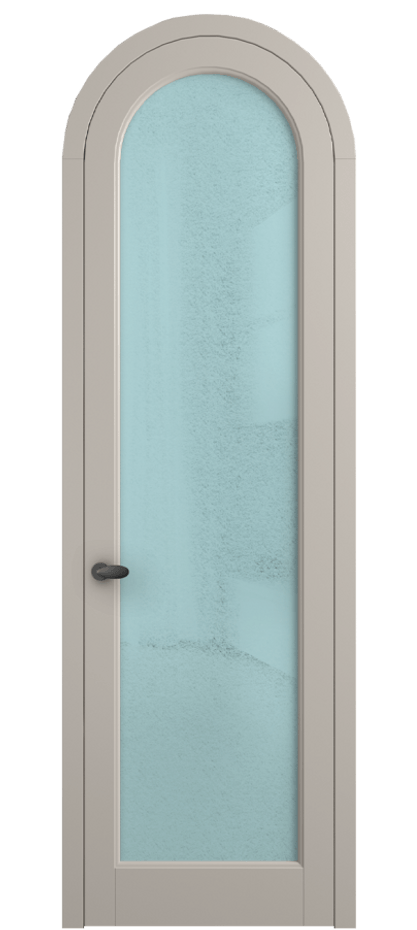 Межкомнатная дверь Палаццо 6814 Матовый светло-бежевый Фактурное голубое стекло "Лёд", триплекс Цена 884500 AMD | Volhovec