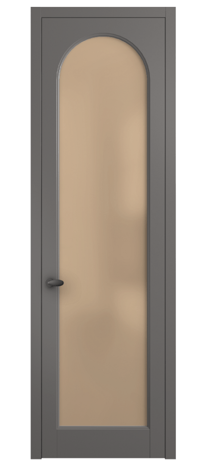 Межкомнатная дверь Палаццо 6804 Матовый классический серый Сатинированное оранжевое стекло, триплекс Цена 654400 AMD | Volhovec