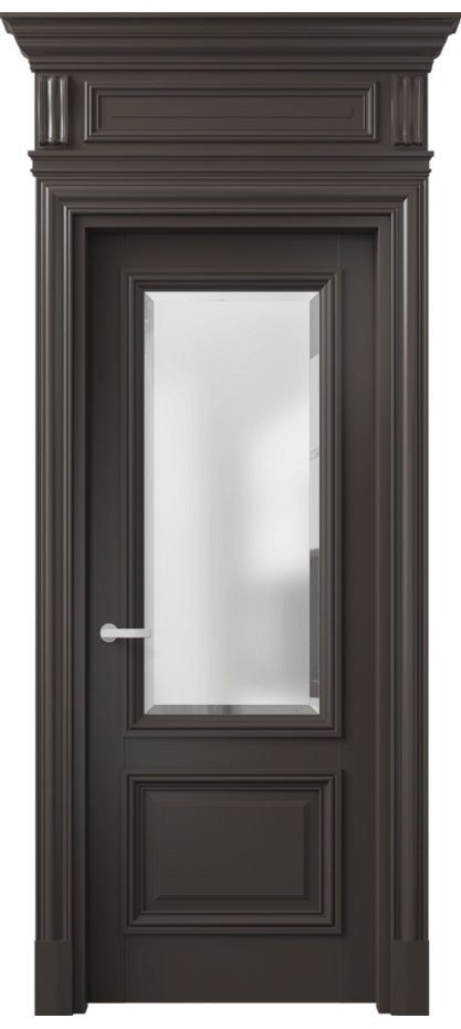 Межкомнатная дверь Антик 7302 Матовый антрацит Сатинированное стекло с фацетом Цена 1103720 AMD | Volhovec