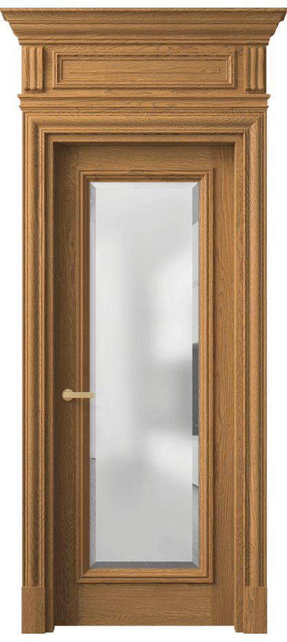 Межкомнатная дверь Антик 7300 Дуб солнечный матовый Сатинированное стекло с фацетом Цена 1786820 AMD | Volhovec