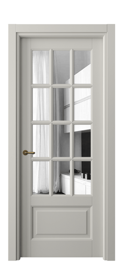 Межкомнатная дверь Тоскана Грильято 6313 Матовый тёплый серый Двустороннее зеркало, триплекс Цена 774880 AMD | Volhovec