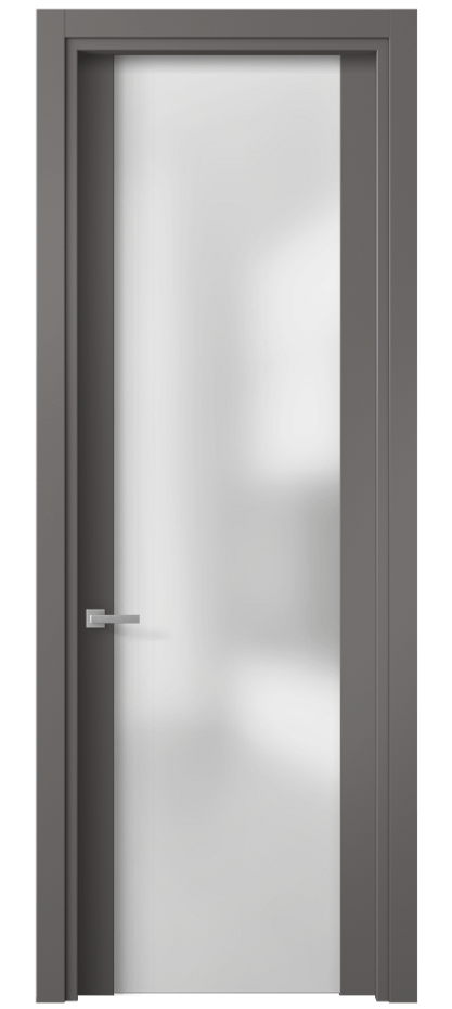 Межкомнатная дверь Planum 4114 Матовый классический серый Сатинированное стекло Цена 44559 ₽ | Volhovec
