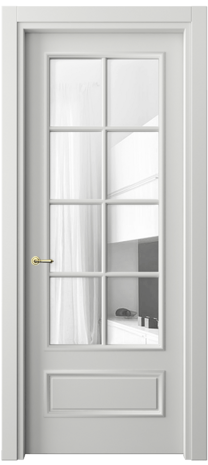 Межкомнатная дверь Paris 8112 Матовый светло-серый Прозрачное стекло Цена 415420 AMD| Volhovec