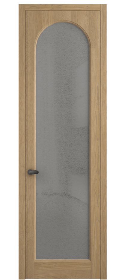 Межкомнатная дверь Палаццо 6804 Дуб соломенный матовый Фактурное серое стекло "Лёд", триплекс Цена 154229 ₽ | Volhovec