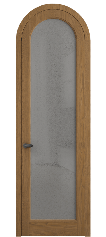 Межкомнатная дверь Палаццо 6814 Дуб пряный матовый Фактурное серое стекло "Лёд", триплекс Цена 216649 ₽ | Volhovec