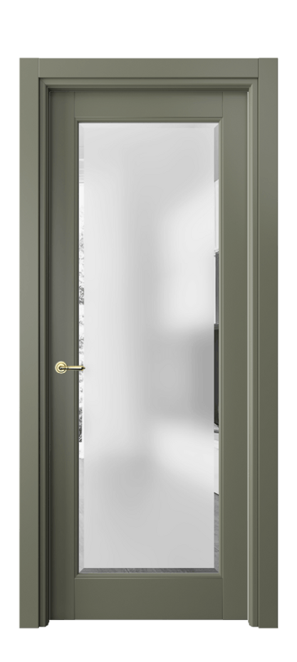 Межкомнатная дверь Тоскана Элегантэ 6300 Матовый оливковый тёмный Сатинированное стекло с фацетом Цена 635950 AMD | Volhovec