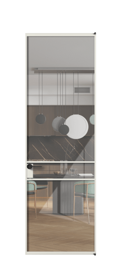 Алюминиевая дверь АЛПЛ040.02 Алюминий серый Рефлективное прозрачное стекло "Stopsol", калёное Цена 7910  | Volhovec