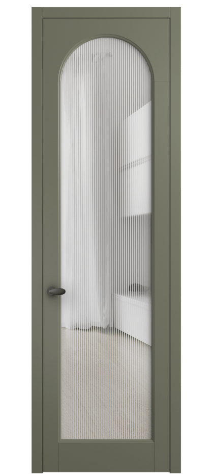 Межкомнатная дверь Палаццо 6804 Матовый оливковый тёмный Рифлёное стекло "Дюна", триплекс Цена 694800 AMD | Volhovec