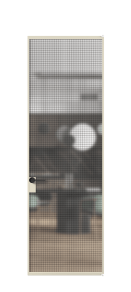 Алюминиевая дверь АЛПЛ040.01 Алюминий бежево-серый Декоративное стекло с сеткой "Mesh silver", триплекс Цена 846840  | Volhovec
