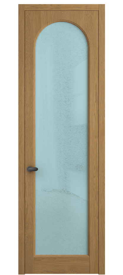 Межкомнатная дверь Палаццо 6804 Дуб солнечный матовый Фактурное голубое стекло "Лёд", триплекс Цена 1069100 AMD | Volhovec