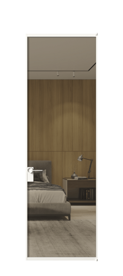 Алюминиевая дверь АЛПЛ040.01 Алюминий Белый Рефлективное бронзовое стекло "Stopsol", калёное, 6 мм Цена 738680  | Volhovec