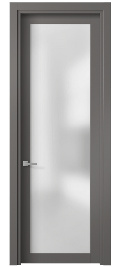 Межкомнатная дверь Planum 2102 Матовый классический серый Сатинированное стекло Цена 256270 AMD | Volhovec