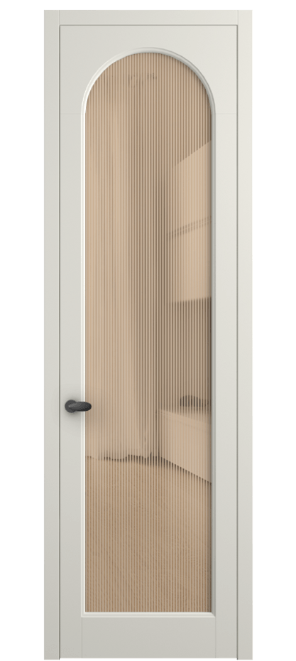 Межкомнатная дверь Палаццо 6804 Матовый жемчужный Рифлёное оранжевое стекло "Дюна", триплекс Цена 694800 AMD | Volhovec