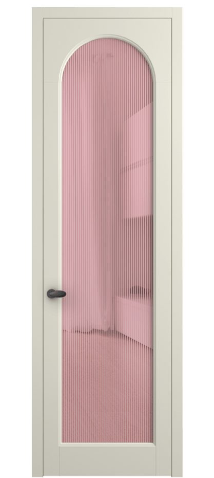 Межкомнатная дверь Палаццо 6804 Матовый молочно-белый Рифлёное розовое стекло "Дюна", триплекс Цена 694800 AMD | Volhovec