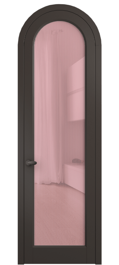 Межкомнатная дверь Палаццо 6814 Матовый антрацит Рифлёное розовое стекло "Дюна", триплекс Цена 884500 AMD | Volhovec